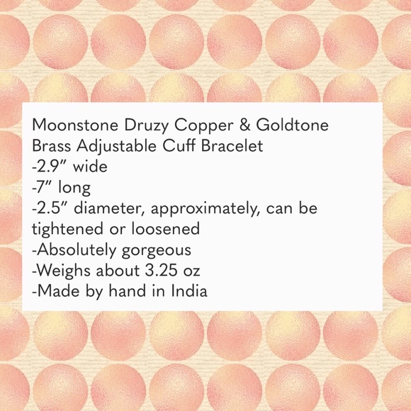 SALE🎅🏻Handmade Druzy & Moonstone Cuff Bangle - Picture 2 of 7